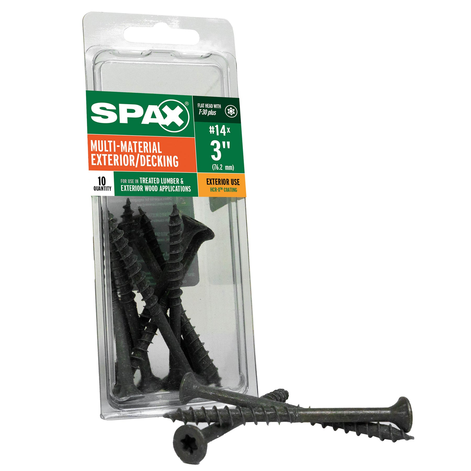 SPAX Exterior Multi-Material T-Star Plus Wood Screws - Flat Head, Partial Thread, HCR-X Coating