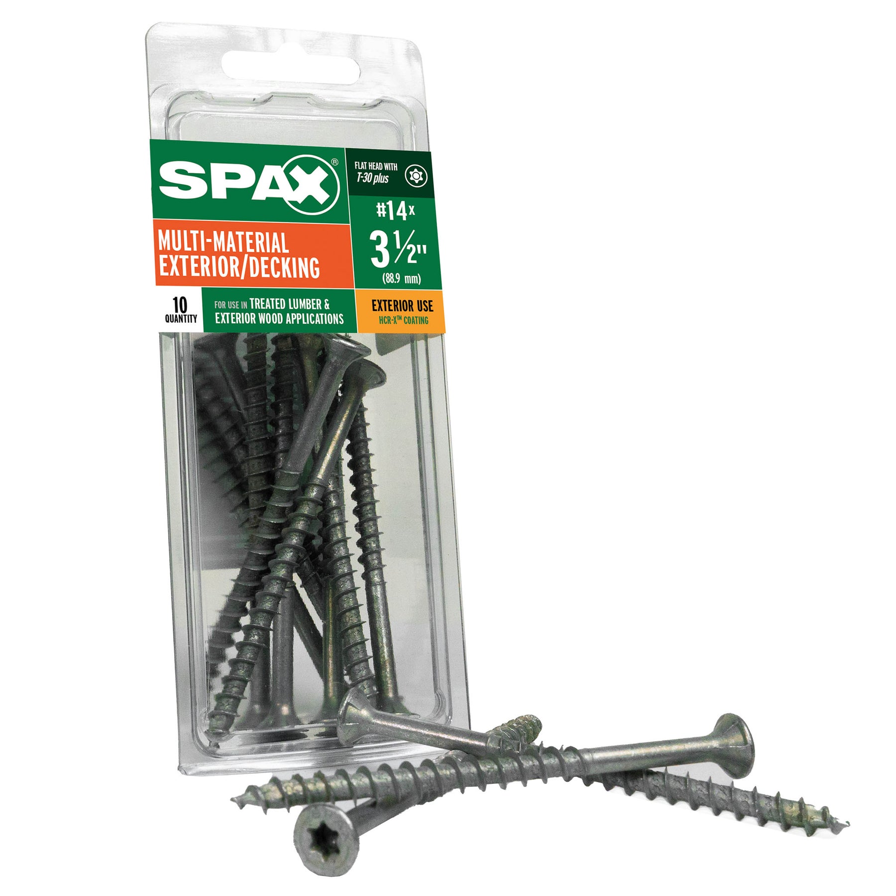 SPAX Exterior Multi-Material T-Star Plus Wood Screws - Flat Head, Partial Thread, HCR-X Coating