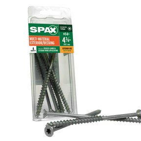 SPAX Exterior Multi-Material T-Star Plus Wood Screws - Flat Head, Partial Thread, HCR-X Coating