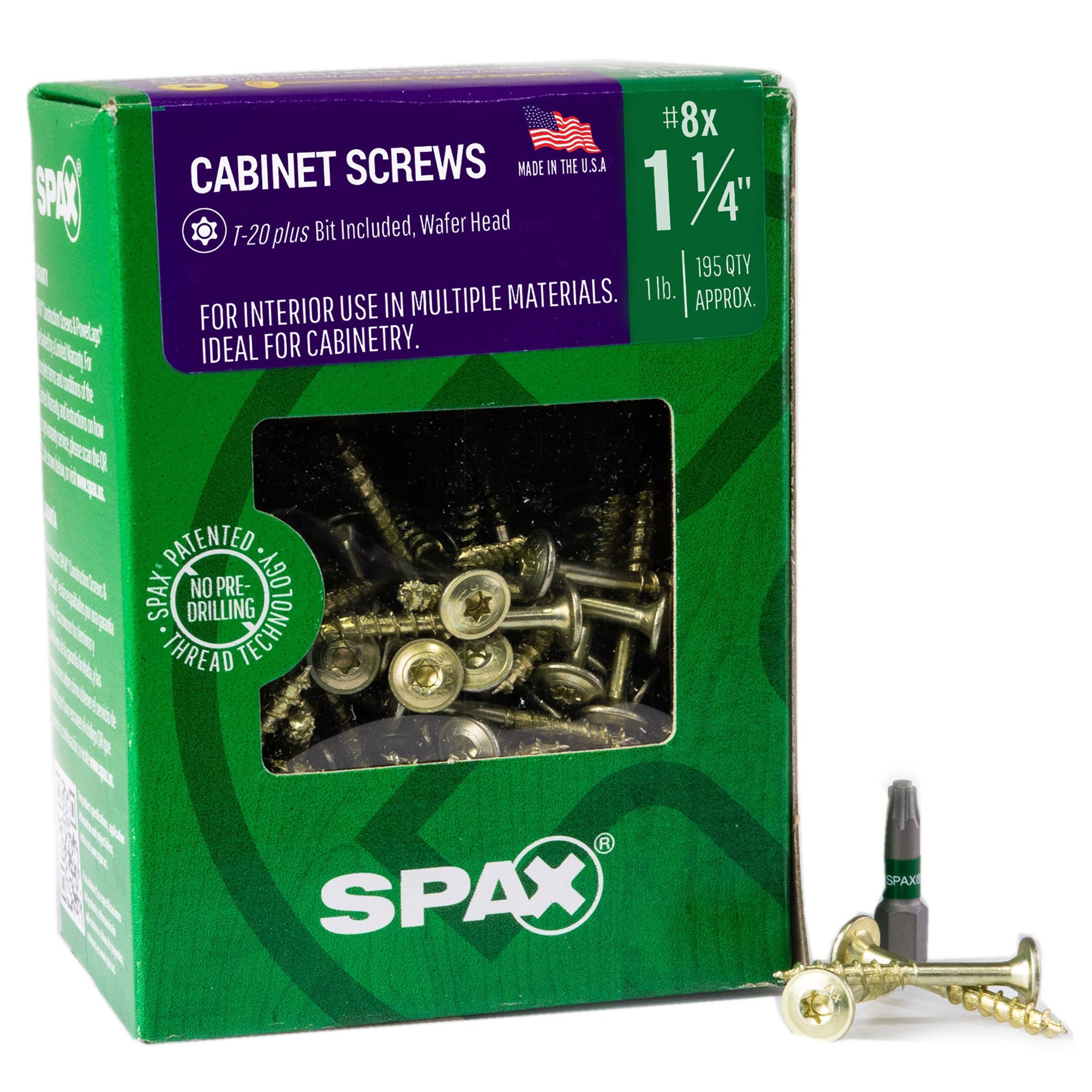 SPAX Multi-Material Wafer Head Yellow Zinc T-Star Plus Cabinet Screws