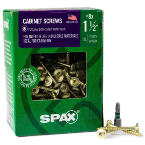 SPAX Multi-Material Wafer Head Yellow Zinc T-Star Plus Cabinet Screws