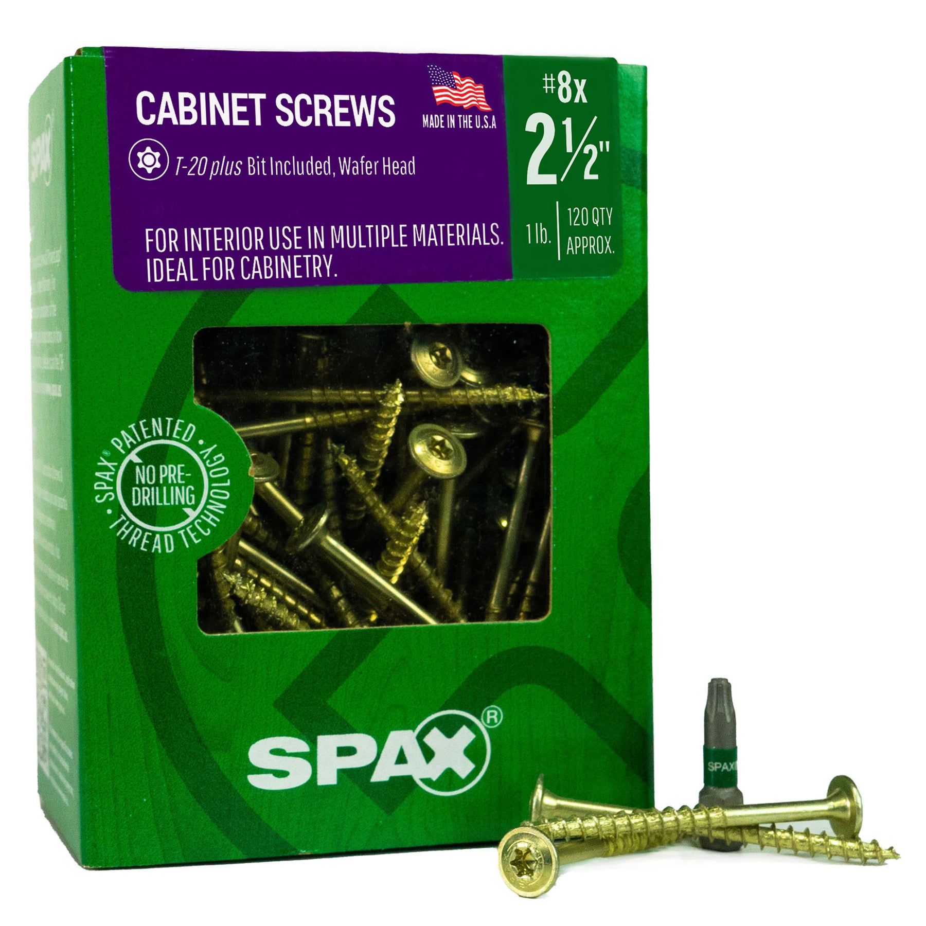 SPAX Multi-Material Wafer Head Yellow Zinc T-Star Plus Cabinet Screws