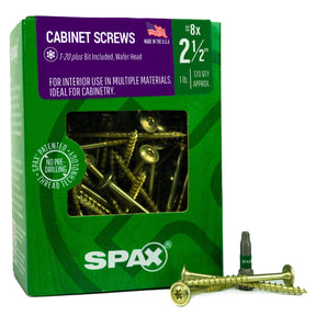 SPAX Multi-Material Wafer Head Yellow Zinc T-Star Plus Cabinet Screws