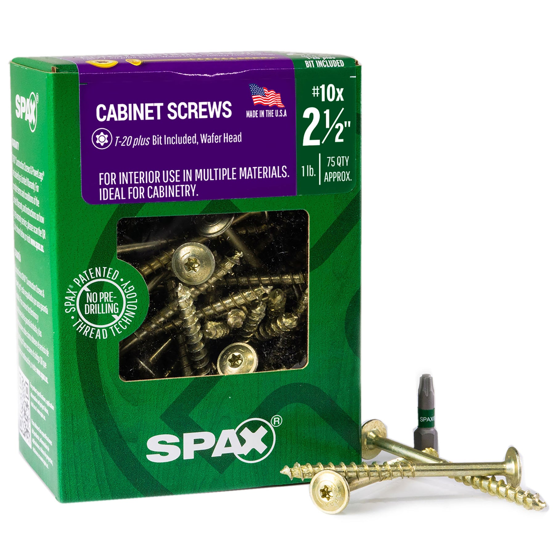 SPAX Multi-Material Wafer Head Yellow Zinc T-Star Plus Cabinet Screws