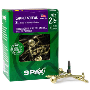 SPAX Multi-Material Wafer Head Yellow Zinc T-Star Plus Cabinet Screws