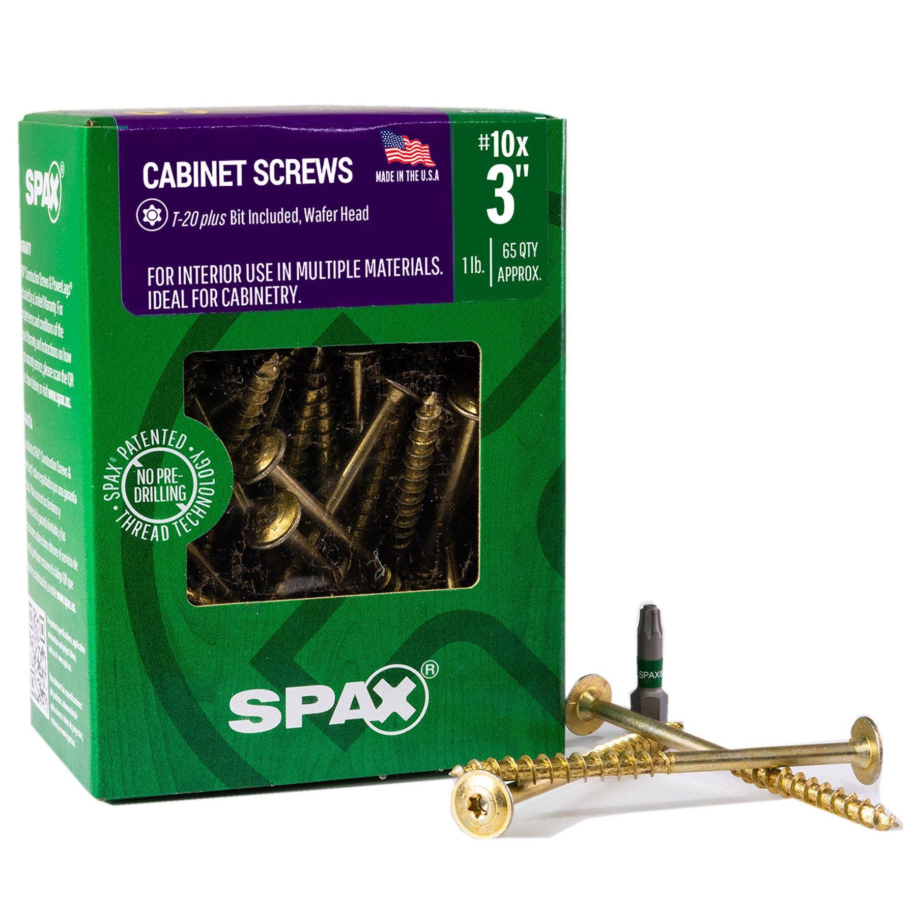 SPAX Multi-Material Wafer Head Yellow Zinc T-Star Plus Cabinet Screws