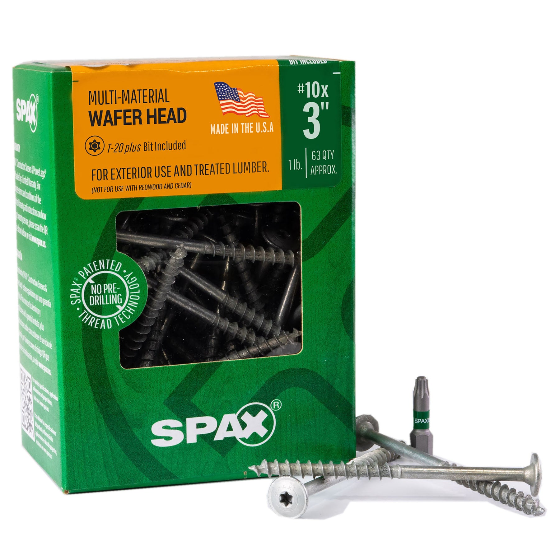 SPAX Exterior Multi-Material Wafer Head HCR-X T-Star Plus Screws