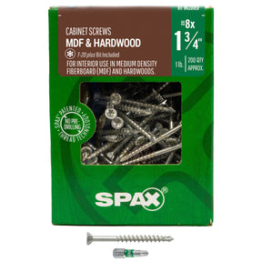 SPAX MDF/Hardwood T-Star Plus Trim Head Screws - CUT-Point, Partial Thread, Zinc