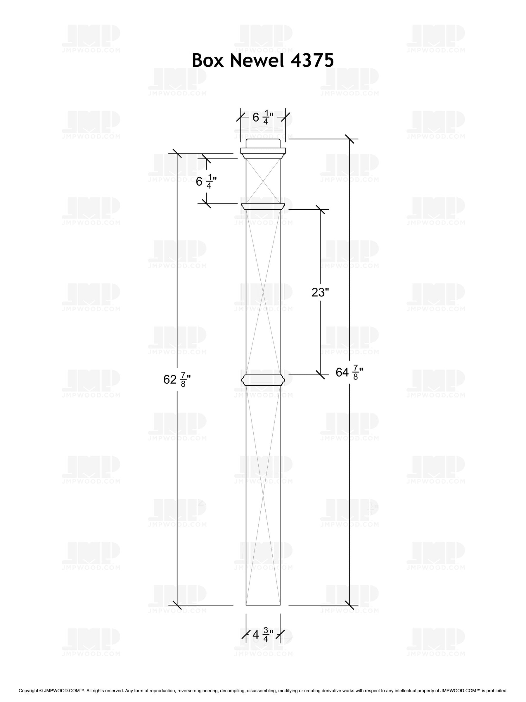 Box Newel 4375 (4-3/4")