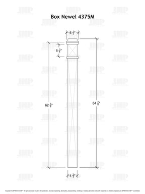 Box Newel 4375M - Mission Style (4-3/4")