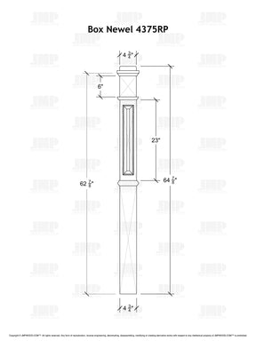 Box Newel 4375RP - Raised Panel (4-3/4")