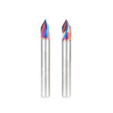 #option_45624-K-2 2-Pack - 3 Flute V-Groove 60 Deg x 1/4 Dia x 7/32 x 1/4 Inch Shank