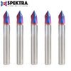 #option_45624-K-5 5-Pack - 3 Flute V-Groove 60 Deg x 1/4 Dia x 7/32 x 1/4 Inch Shank