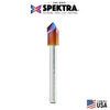 #option_45646-K - (Brazed To Steel Shank) Cutting Edge 3 Flute V-Groove 90 Deg x 3/8 Dia x 0.188 x 1/4 Inch Shank
