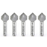 #option_45704-5 5 Pack - V-Groove 90 Deg x 1/2 Dia x 1/4 x 1/4 Inch Shank