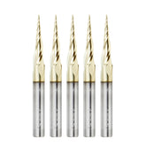 #option_46280-5, 5-Pack 6.2 Deg Tapered Angle Ball Tip x 1/32 Dia x 1/64 Radius x 1 x 1/4 Shank x 3 Inch Long x 3 Flute Up-Cut Spirals