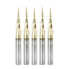 #option_46280-5, 5-Pack 6.2 Deg Tapered Angle Ball Tip x 1/32 Dia x 1/64 Radius x 1 x 1/4 Shank x 3 Inch Long x 3 Flute Up-Cut Spirals