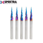 #option_46280-K-5 5-Pack 6.2 Deg Tapered Angle Ball Tip x 1/32 Dia x 1/64 Radius x 1 x 1/4 Shank x 3 Inch Long x 3 Flute