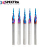 #option_46280-K-5 5-Pack 6.2 Deg Tapered Angle Ball Tip x 1/32 Dia x 1/64 Radius x 1 x 1/4 Shank x 3 Inch Long x 3 Flute
