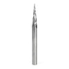 #option_46280-U 6.2 Deg Tapered Angle Ball Tip x 1/32 Dia x 1/64 Radius x 1 x 1/4 Shank x 3 Inch Long x 3 Flute Up-Cut Spiral