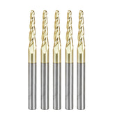 #option_46286-5, 5-Pack 3.6 Deg Tapered Angle Ball Tip 1/8 Dia x 1/16 Radius x 1 x 1/4 Shank x 3 Inch Long x 3 Flute Up-Cut Spiral