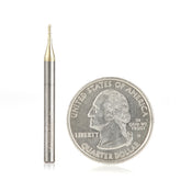#option_46471 0.10 Deg Tapered Angle Ball Tip x 1mm (.0394") Dia x 0.5mm (.019") Radius x 3mm (.118") x 3.175mm (1/8) Shank x 38.1mm (1-1/2) Long x 3 Flute Up-Cut Spiral