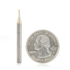 #option_46471 0.10 Deg Tapered Angle Ball Tip x 1mm (.0394") Dia x 0.5mm (.019") Radius x 3mm (.118") x 3.175mm (1/8) Shank x 38.1mm (1-1/2) Long x 3 Flute Up-Cut Spiral