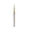 #option_46473 6.2 Deg Tapered Angle Ball Tip x 0.5mm Dia x 0.25mm Radius x 26.5mm x 6mm Shank x 75mm Long x 3 Flute Up-Cut Spiral
