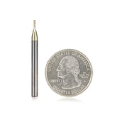 #option_46581 Flat Bottom x 0.10 Deg Angle x 1mm (.0394") Dia x 3mm (.118") x 3.175mm (1/8) Shank x 38.1 (1-1/2) Long x 3 Flute