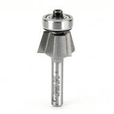 #option_47301 - Bevel Laminate Trim 15 Deg x 51/64 Dia x 7/16 x 1/4 Inch Shank w Ball Bearing 3-Flute