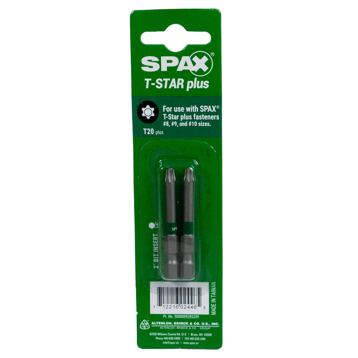 SPAX T-20 Plus Bit 2" Bit Dual Pax - 2 Bits