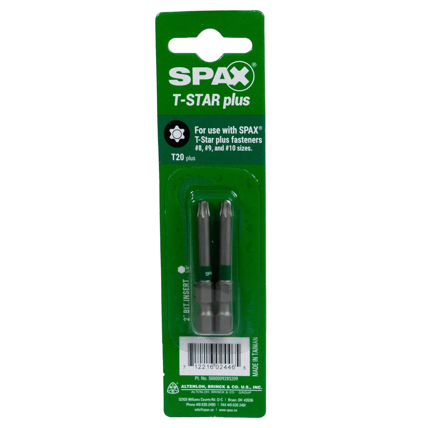 SPAX T-20 Plus Bit 2" Bit Dual Pax - 2 Bits