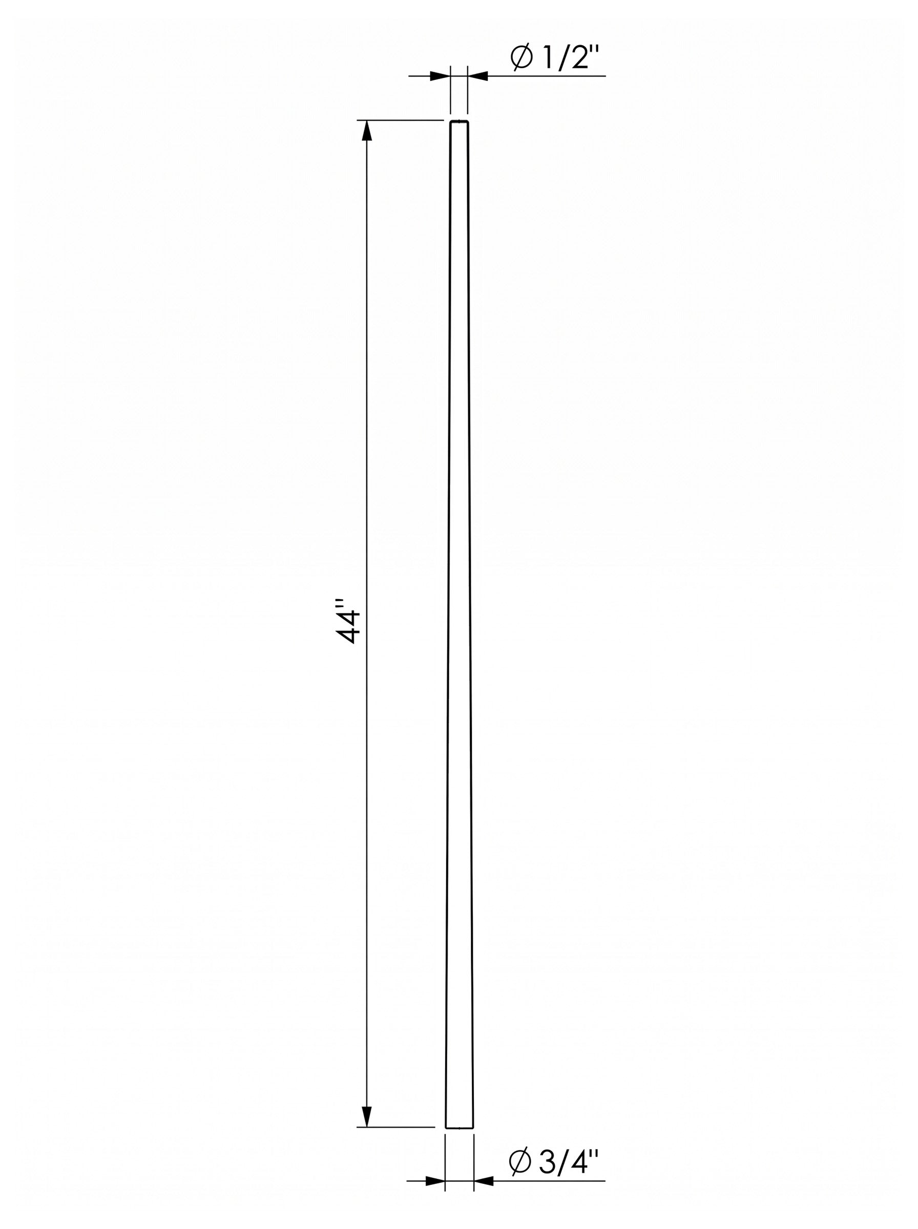 Iron Baluster 50R40 - 3/4" Round - Round Tapered