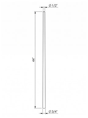 Iron Baluster 50R40 - 3/4" Round - Round Tapered