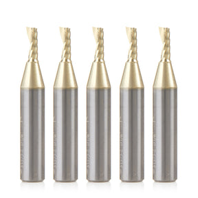 Amana Tool Solid Carbide Aluminum Spiral 'O' Flute CNC Zirconium Nitride (ZrN) Coated Router Bits