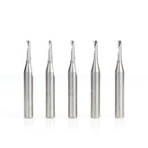 #option_51454-5 5-Pack - 'O' Single Flute, 1/8 Dia x 1/2 x 1/4 Shank x 2 Inch Long Up-Cut