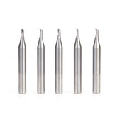 #option_51474-5 5-Pack - 'O' Single Flute, 1/8 Dia x 1/4 x 1/4 Shank x 2 Inch Long Up-Cut