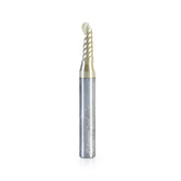 #option_51878-Z - Up-Cut, Aluminum Cutting 3/32 R x 3/16 Dia x 1/2 x 1/4 Shank ZrN Coated