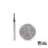 #option_51910 - 2-Flute x 1/32 Radius x 1/16 Dia x 3/16 x 1/8 Shank x 1-1/2 Inch Long Up-Cut 