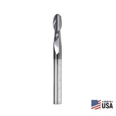 #option_51912 - 2-Flute x 1/8 Radius x 1/4 Dia x 3/4 x 1/4 Shank x 2-1/2 Inch Long Up-Cut 