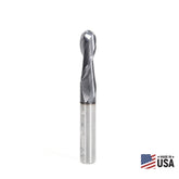 #option_51913 - 2-Flute x 3/16 Radius x 3/8 Dia x 1-1/8 x 3/8 Shank x 3 Inch Long Up-Cut 