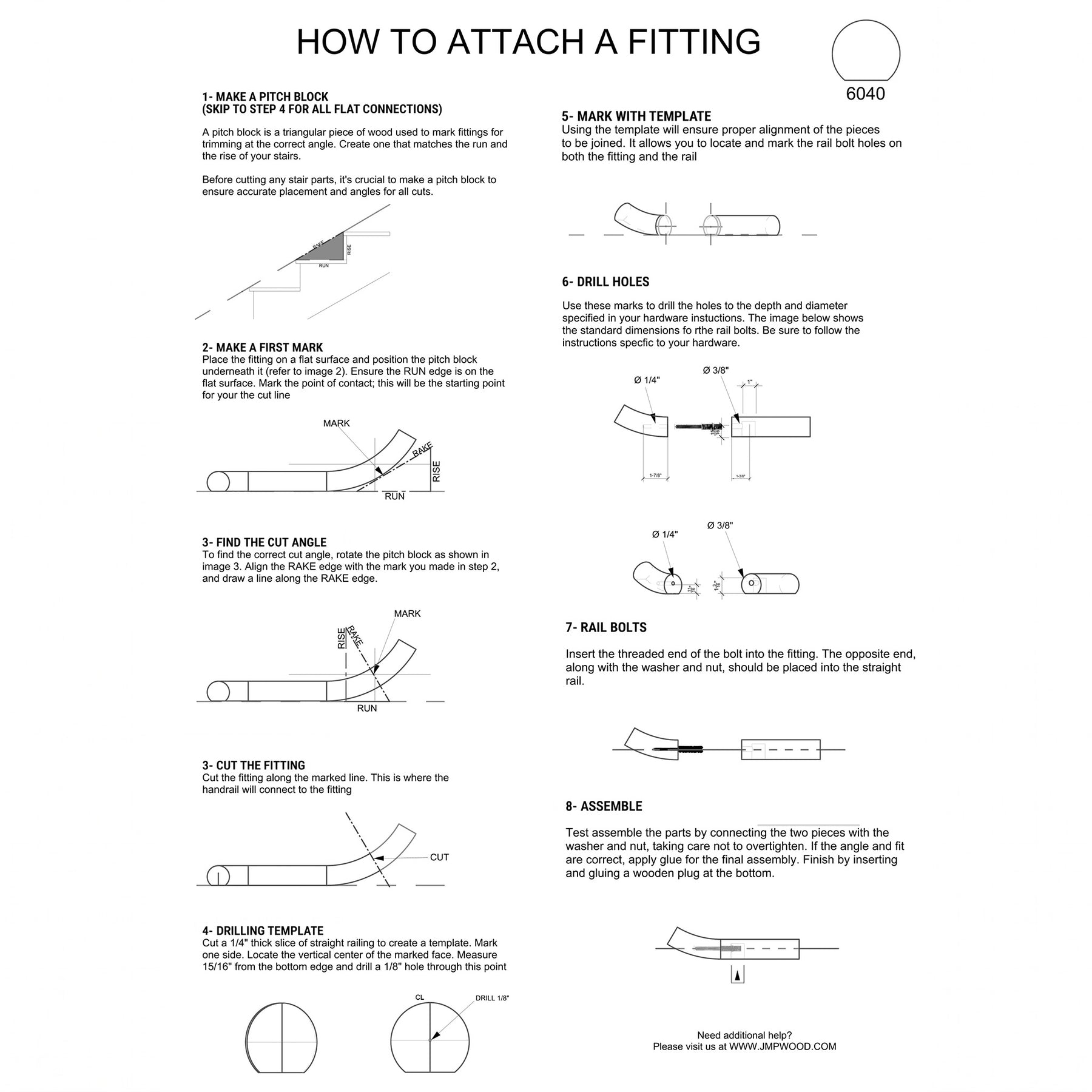 Fitting R6414 (6040 Handrail) - Up Easing 90º