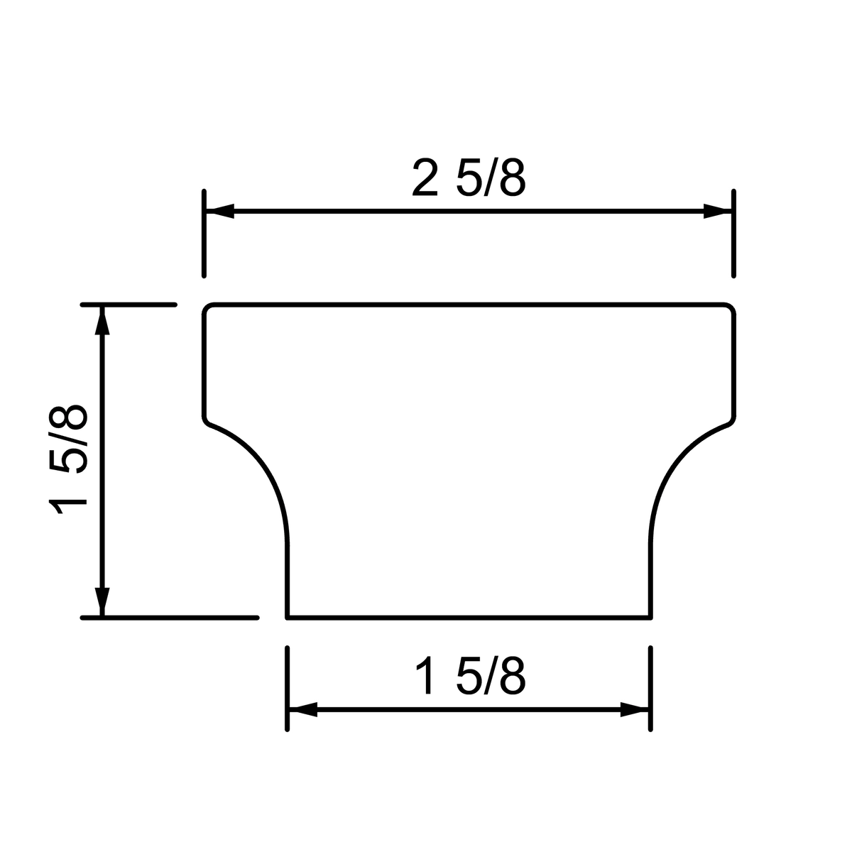 Fitting M8495-2-R (Rounded) - Landing Return Riser with No Cap 2-Rise (Right Hand)