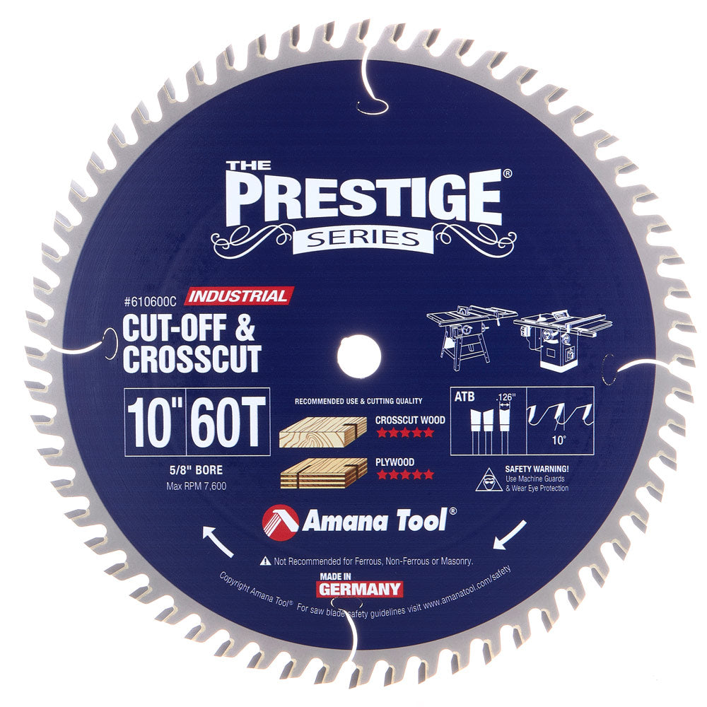 Amana Tool Plywood / Solid Wood / Chipboard Cutting Cut-Off and Crosscut Saw Blades