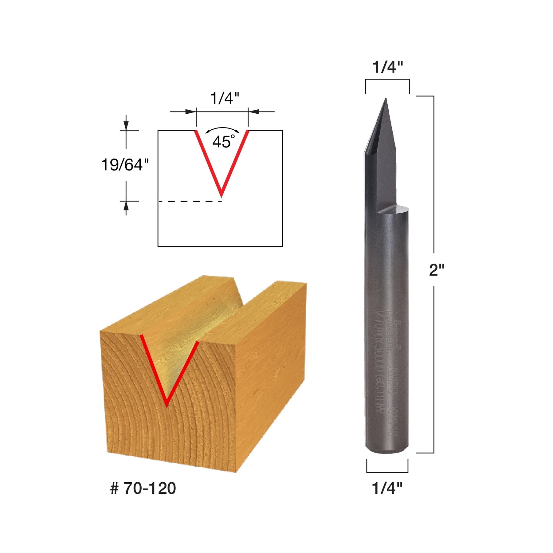 Freud Engraving V Groove Router Bits