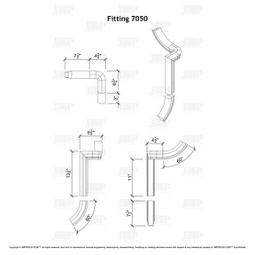 Fitting 50 - Level Quarter Turn Gooseneck Fitting (Left Hand)