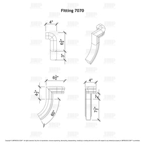 Fitting 70 - Level Quarter Turn Gooseneck Fitting with No Cap (Left Hand)