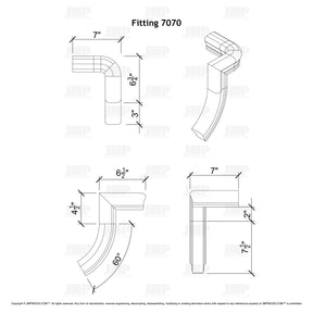 Fitting 70 - Level Quarter Turn Gooseneck Fitting with No Cap (Left Hand)