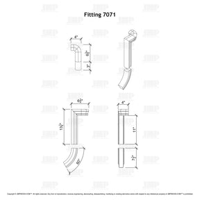 Fitting 71 - Level Quarter Turn Gooseneck Fitting with No Cap - 2 Rise (Left Hand)