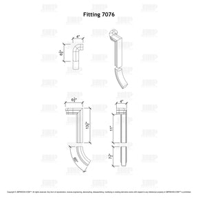 Fitting 76 - Level Quarter Turn Gooseneck Fitting with No Cap - 2 Rise (Right Hand)